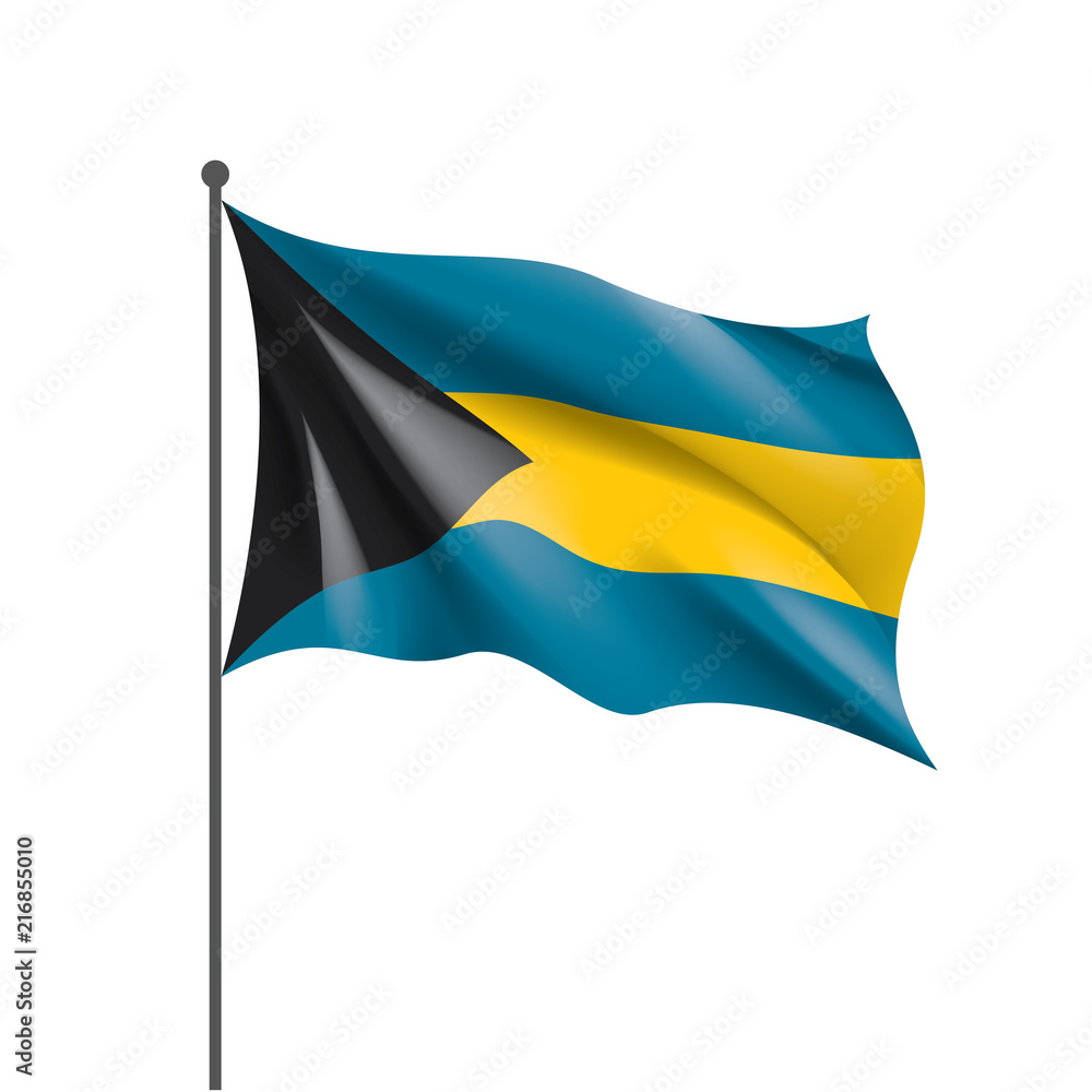 Obraz premium Bahamas flag, vector illustration