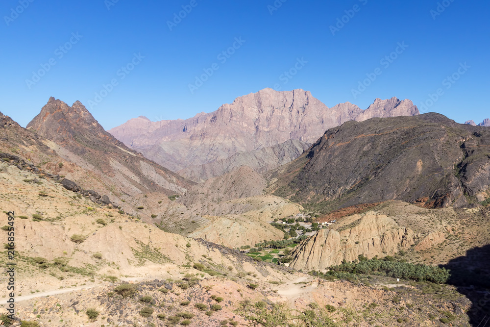 Village in the mountains of Wadi Bani Awf in Western Hajar - Oman