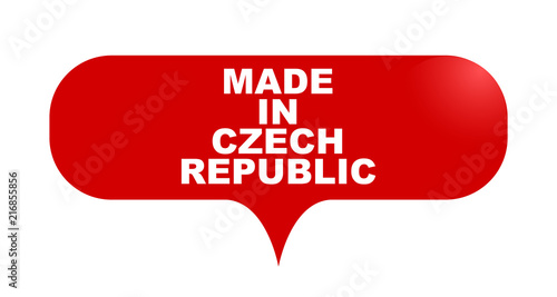 red vector bubble banner made in czech republic
