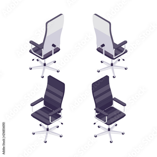 Isometric computer chair isolated.
