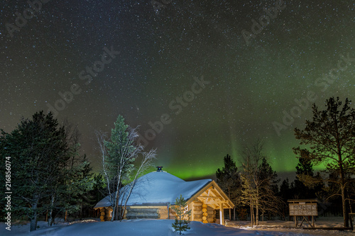 Northern lights over the Kota in Lapland