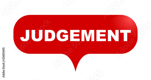 red vector bubble banner judgement