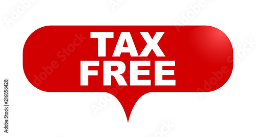 red vector bubble banner tax free