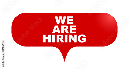 red vector bubble banner we are hiring