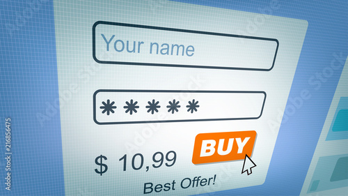 Screen with the online store, online shopping