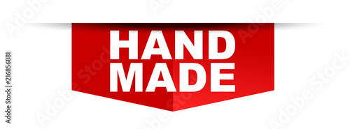 red vector banner hand made