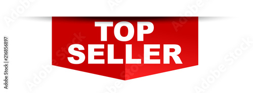 red vector banner top seller