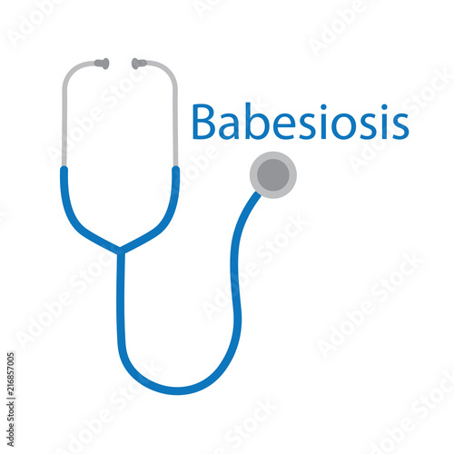 Babesiosis word and stethoscope icon- vector illustration