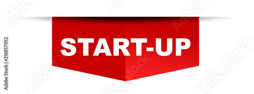 red vector banner startup