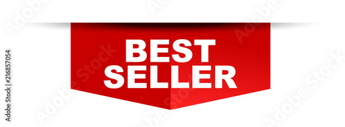 red vector banner best seller