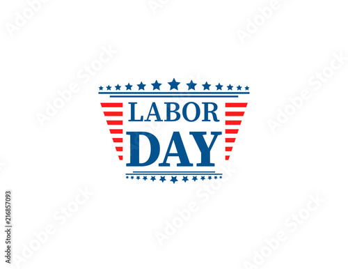 Waving American flag with typography Labor Day, September 7th, United state of America, American Labor day design. Beautiful USA flag Composition. Labor Day poster design.