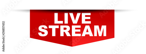 red vector banner live stream