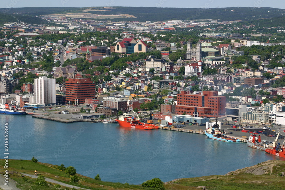 St.John's, Newfoundland. The Harbour and city view from the Signall Hill.