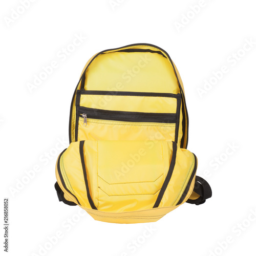 Fototapeta Naklejka Na Ścianę i Meble -  Backpack isolated on white background. Children's school satchel, colored briefcase for teens
