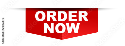 red vector banner order now