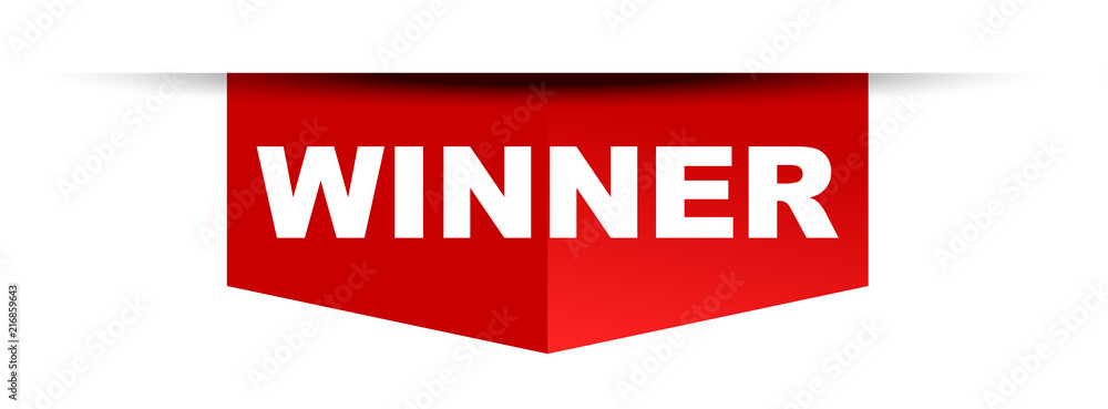 red vector banner winner