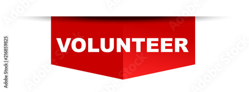 red vector banner volunteer