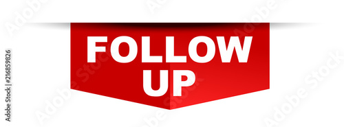 red vector banner follow up