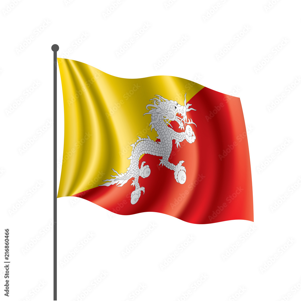 Bhutan flag, vector illustration Bhutan flag, vector illustration
