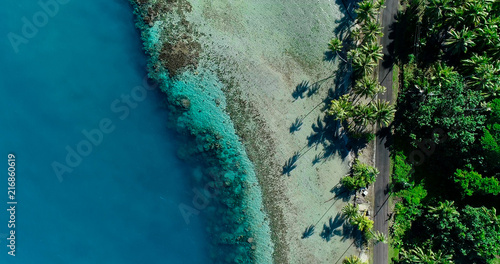 Fototapeta Naklejka Na Ścianę i Meble -  lagoon in aerial view, french polynesia