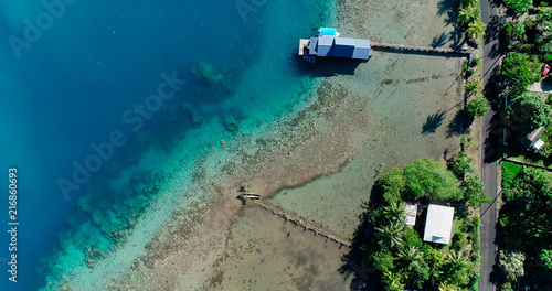 lagoon in aerial view, french polynesia © Fly_and_Dive