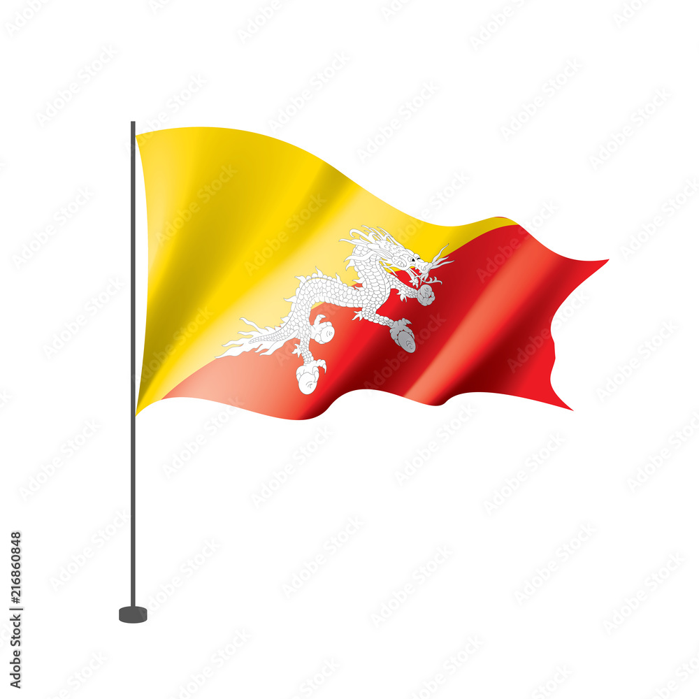 Bhutan flag, vector illustration Bhutan flag, vector illustration