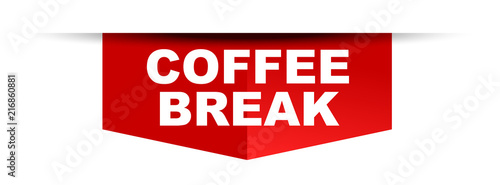 red vector banner coffee break