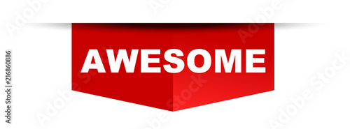 red vector banner awesome