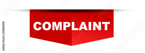 red vector banner complaint