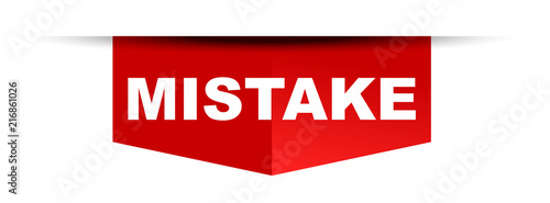 red vector banner mistake