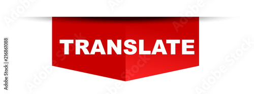 red vector banner translate