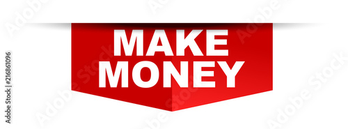 red vector banner make money