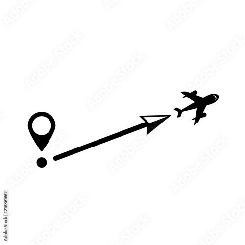concept of movement. aircraft and location icon