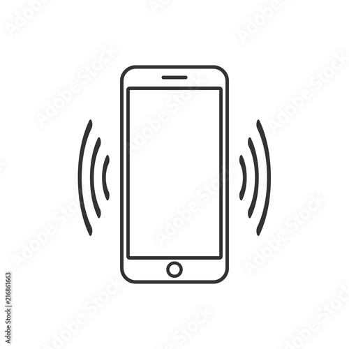 Smart phone vibrating icon. Modern minimalist mobile app ui flat simple icon. vector