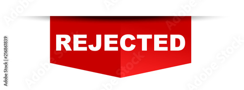 red vector banner rejected