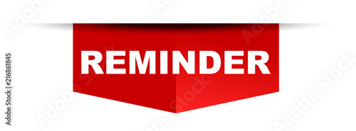 red vector banner reminder