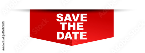red vector banner save the date