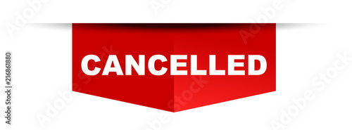 red vector banner cancelled