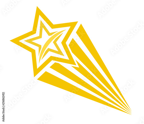 Retro cartoon pop art comic style shooting star. Vector illustration, eps 10