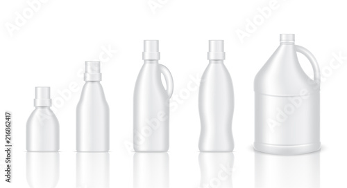 Mock up Realistic Plastic Gallon Packaging Product For Chemical Solution  Fabric Wash  Softener  Milk or Water Bottle isolated Background.
