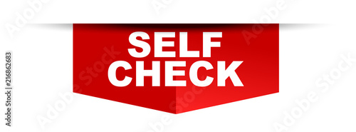 red vector banner self check