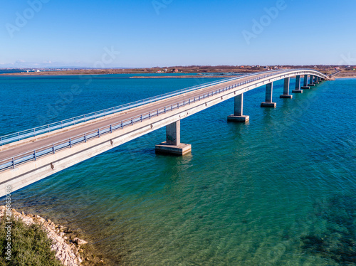 Wallpaper Mural Aerial view of bridge to island Vir over Adriatic sea, Zadar county, Croatia, Mediterranean Torontodigital.ca