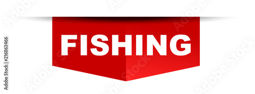 red vector banner fishing