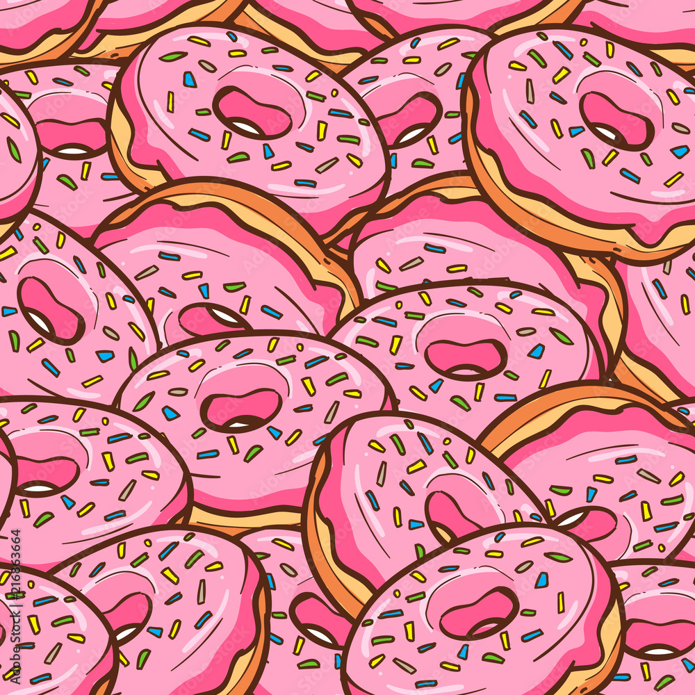 Fototapeta premium cute donut seamless pattern