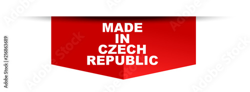 red vector banner made in czech republic