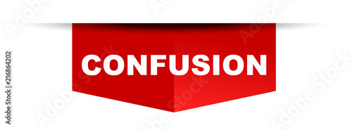 red vector banner confusion