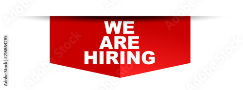 red vector banner we are hiring
