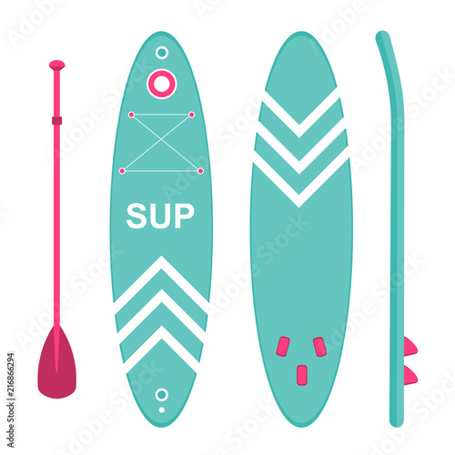 Sup board. Three sides. Sports and leisure. Icon. Vector illustration