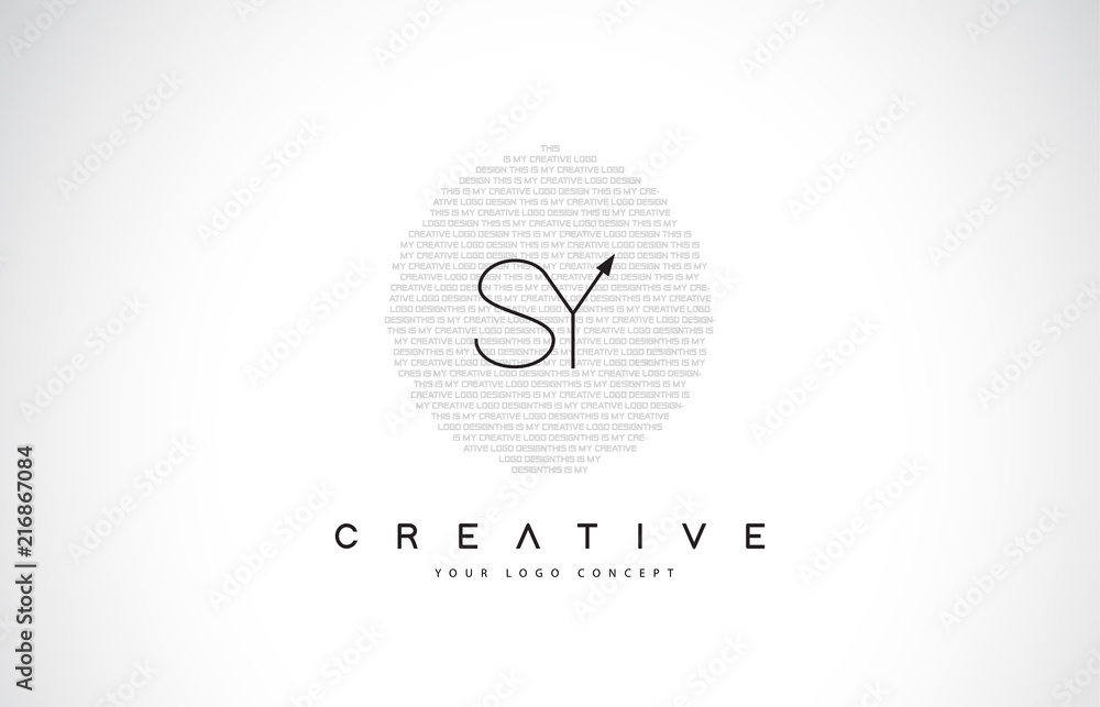 SY S Y Logo Design with Black and White Creative Text Letter Vector. SY S Y Logo Design with Black and White Creative Text Letter Vector.