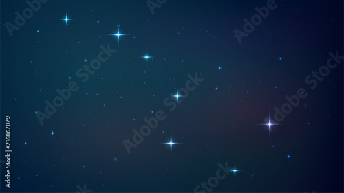 Vector background with a starry night sky, constellation of a big bear